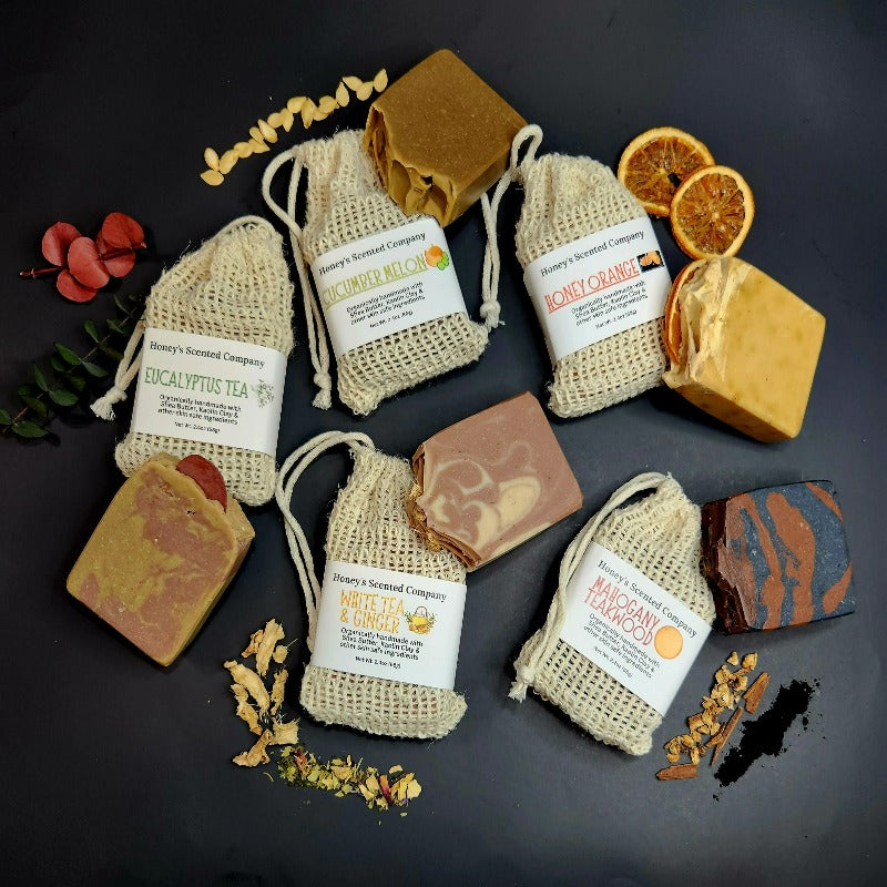 All Natural Organic Cold Processed Soaps + Loofah Bag