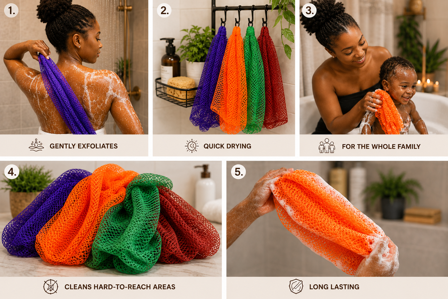 African Exfoliating Net Sponge