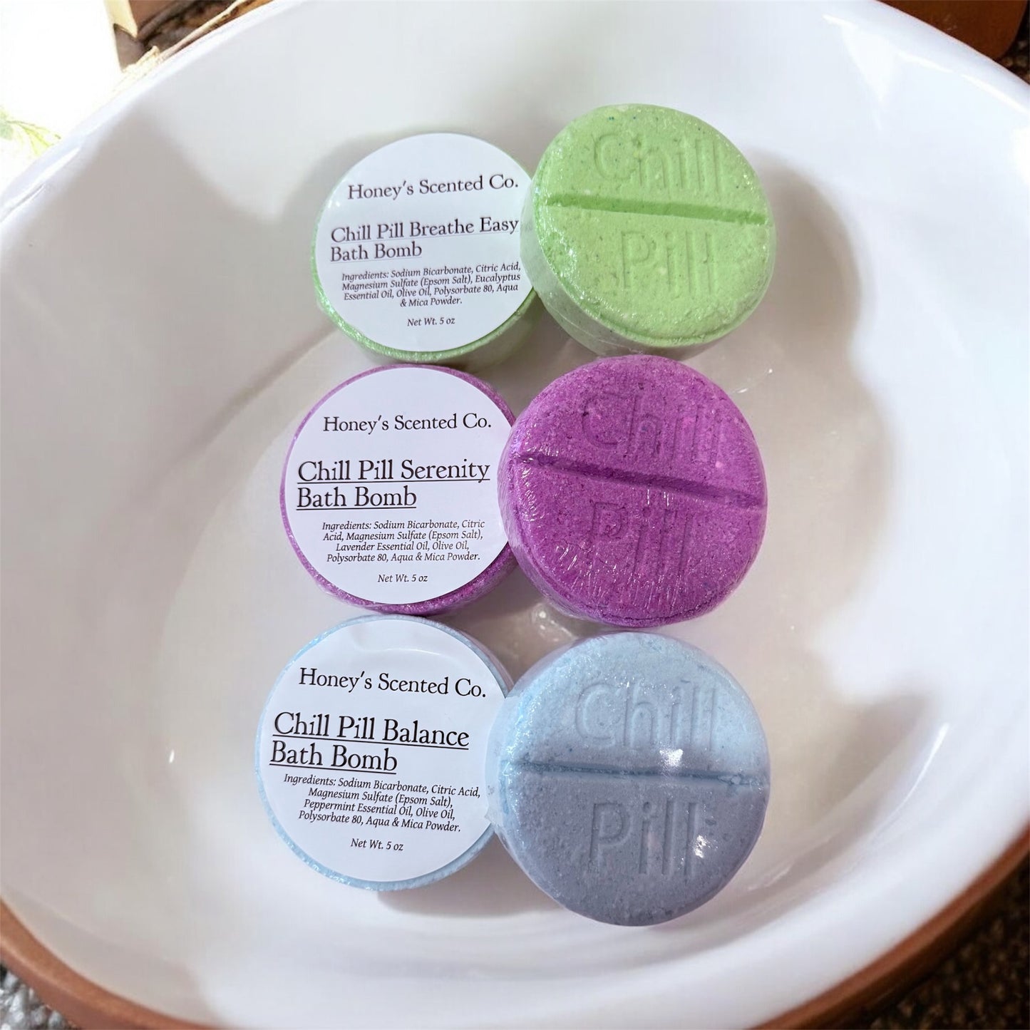The Chill Pill Bath Bombs – Aromatherapy Essential Oil Bath Bombs for Relaxation & Stress Relief