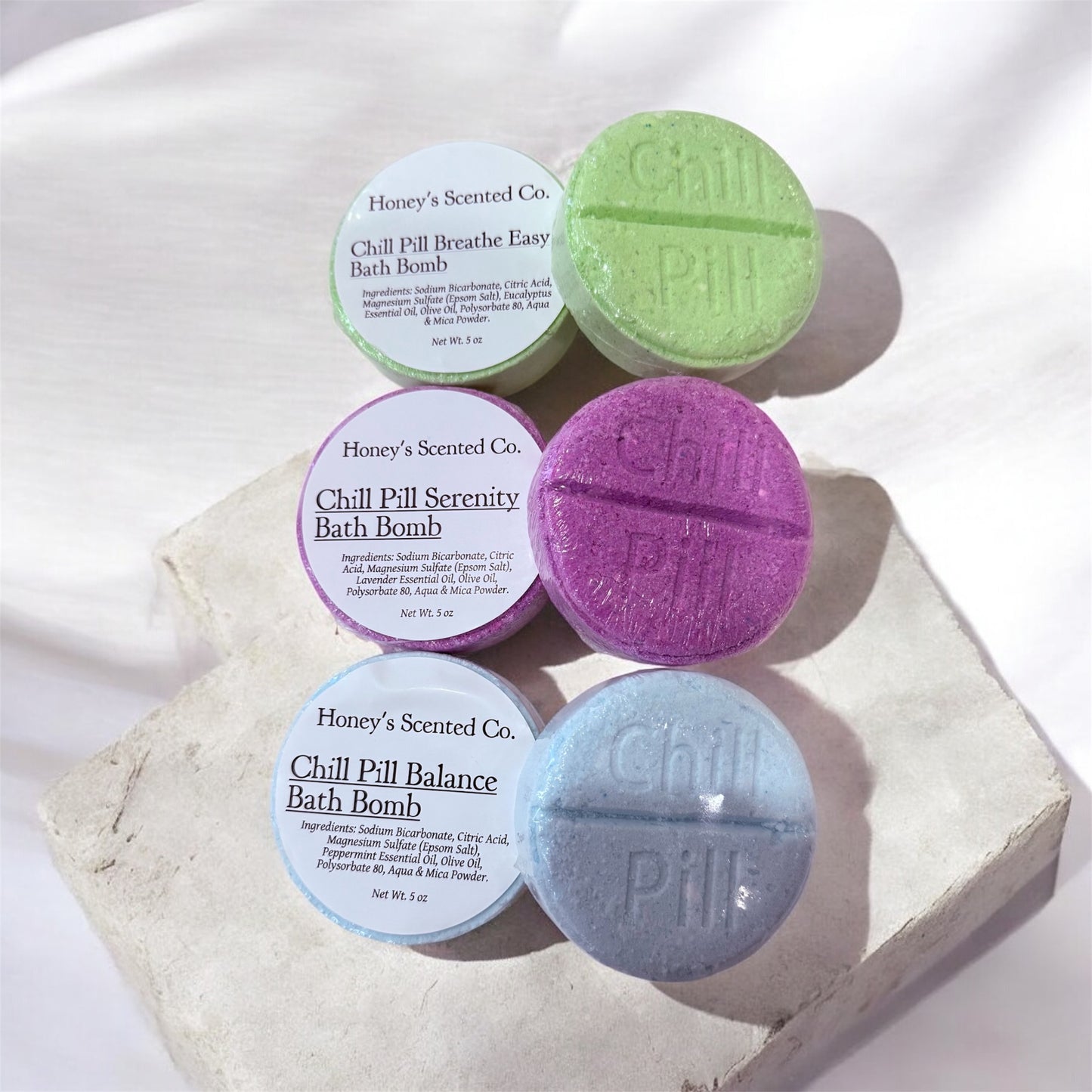 The Chill Pill Bath Bombs – Aromatherapy Essential Oil Bath Bombs for Relaxation & Stress Relief